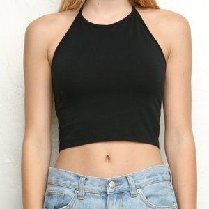 Brandy Melville Laura Halter Crop in Black